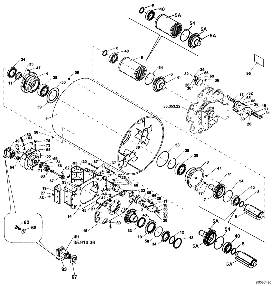 Схема запчастей Case SV212 - (75.200.03[01]) - DRUM, SMOOTH VIBRATORY (ACE) - BSN NANTC2081 (75) - SOIL PREPARATION