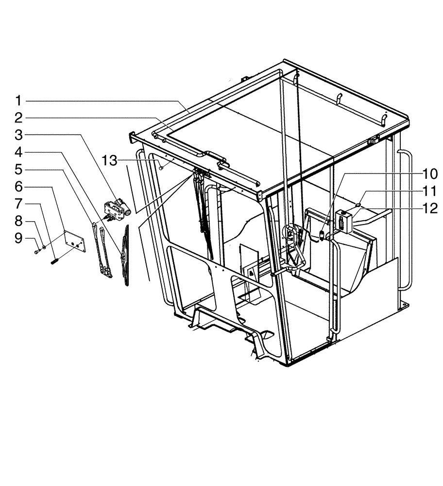 Схема запчастей Case 845 - (04-54-A[01]) - FRON WINDSHIELD WIPER MOTOR - CANOPY (04) - ELECTRICAL SYSTEMS