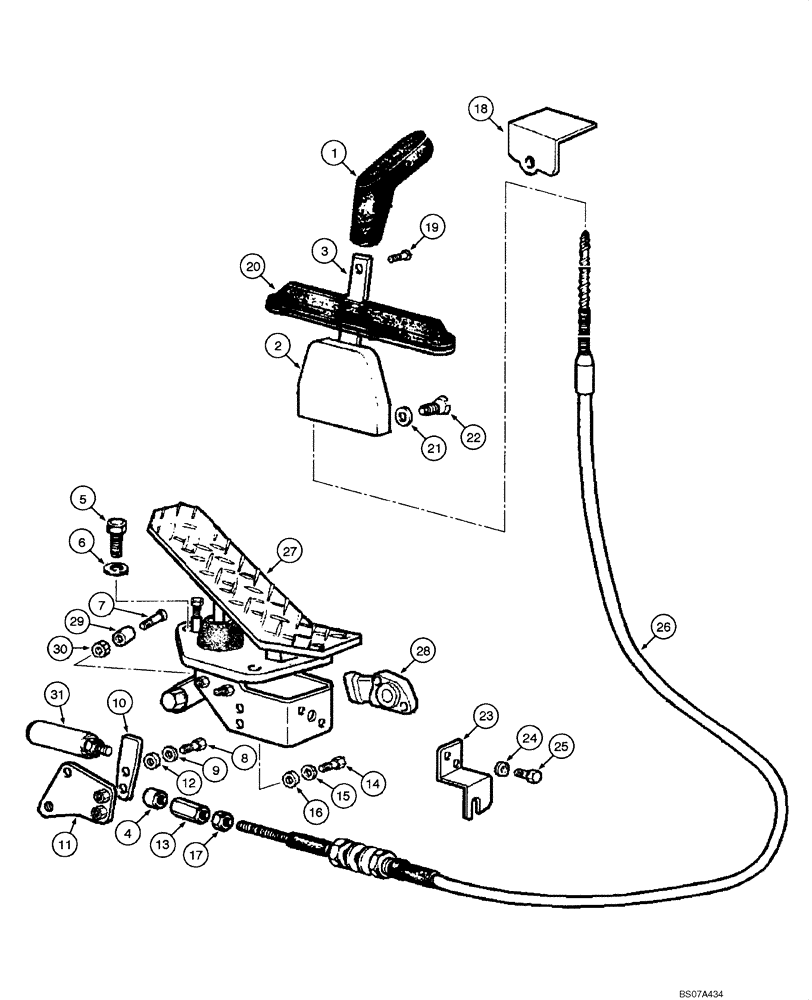 Схема запчастей Case 865 VHP - (03.01[00]) - THROTTLE AND LINKS (03) - FUEL SYSTEM