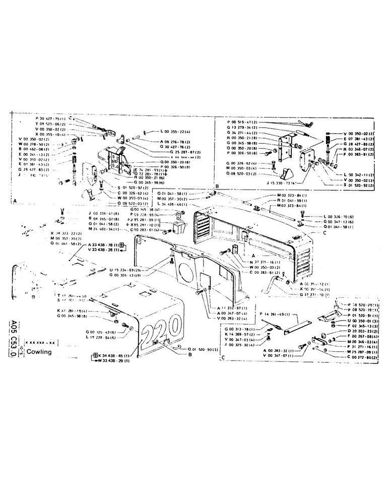 Схема запчастей Case 220CKS - (07) - COWLING (05) - UPPERSTRUCTURE CHASSIS