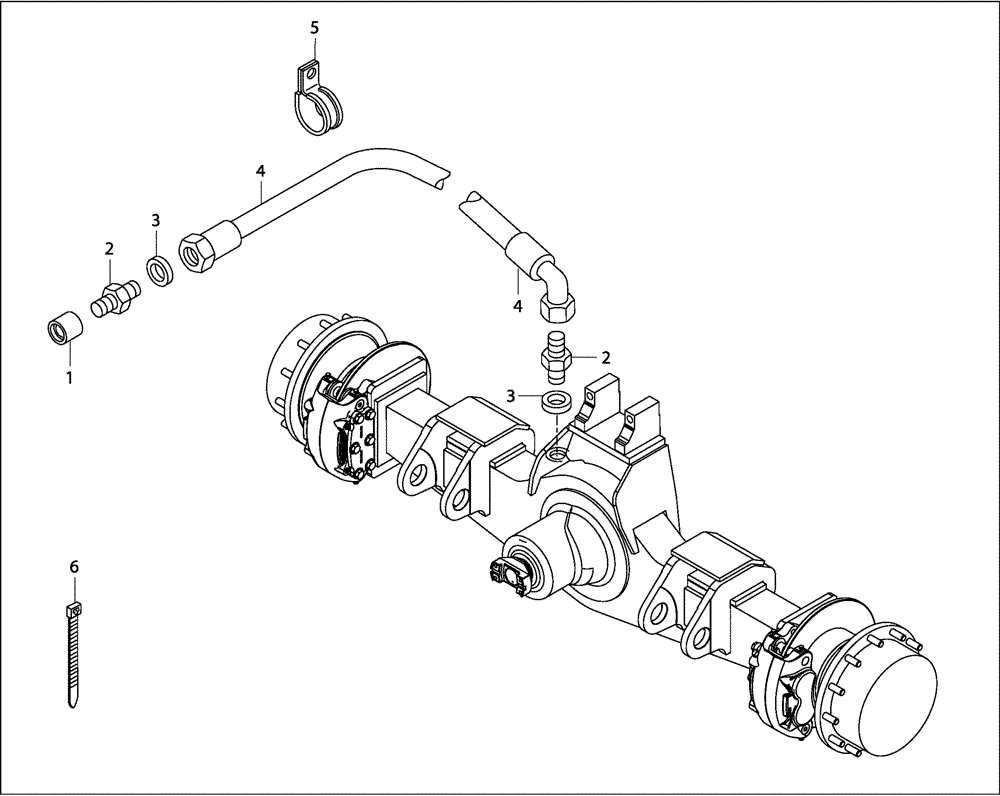 Схема запчастей Case 330B - (33A00000733[001]) - BREATHER, REAR AXLE (87517456) (11) - AXLES/WHEELS