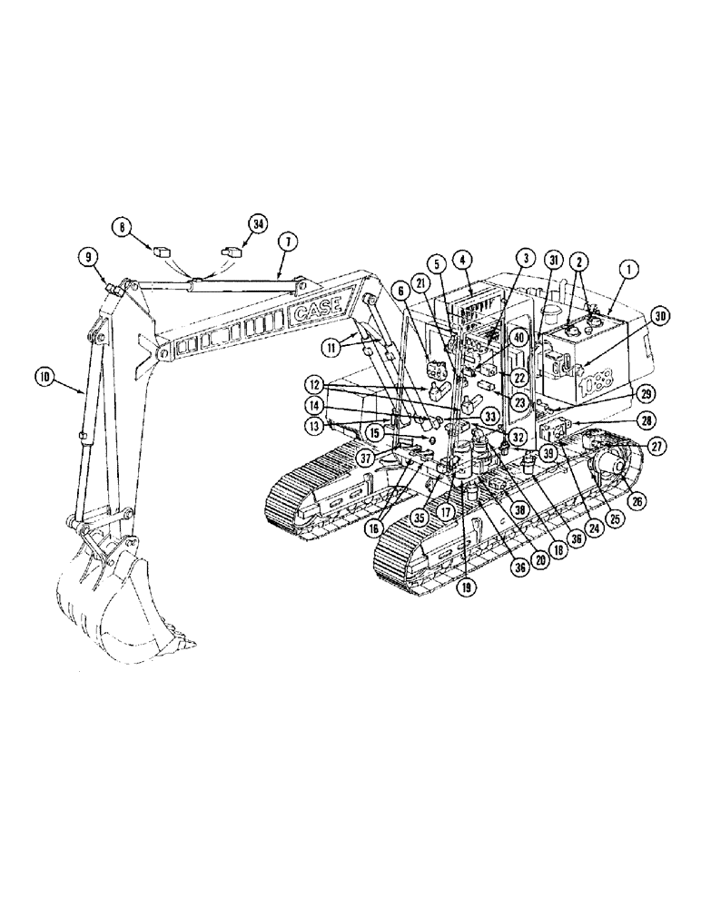 Схема запчастей Case 1088 - (1-10) - LEVELER OPTION - PICTORIAL INDEX, HYDRAULIC COMPONENTS (00) - PICTORIAL INDEX