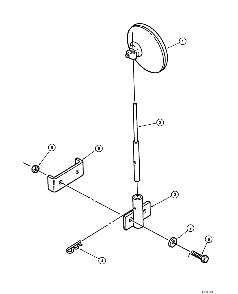 Схема запчастей Case 1840 - (09-38) - REAR VIEW MIRROR - ITALIAN (D.G.M.) (09) - CHASSIS/ATTACHMENTS