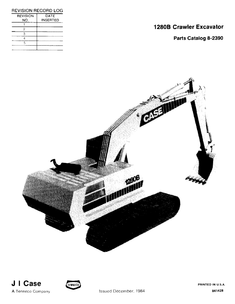 Схема запчастей Case 1280B - (001) - REVISION RECORD LOG (00) - PICTORIAL INDEX