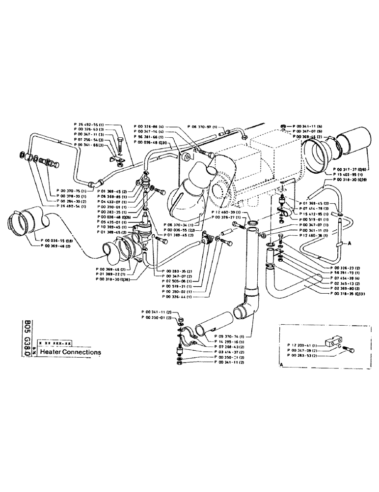 Схема запчастей Case 220CKS - (18) - HEATER CONNECTIONS (05) - UPPERSTRUCTURE CHASSIS