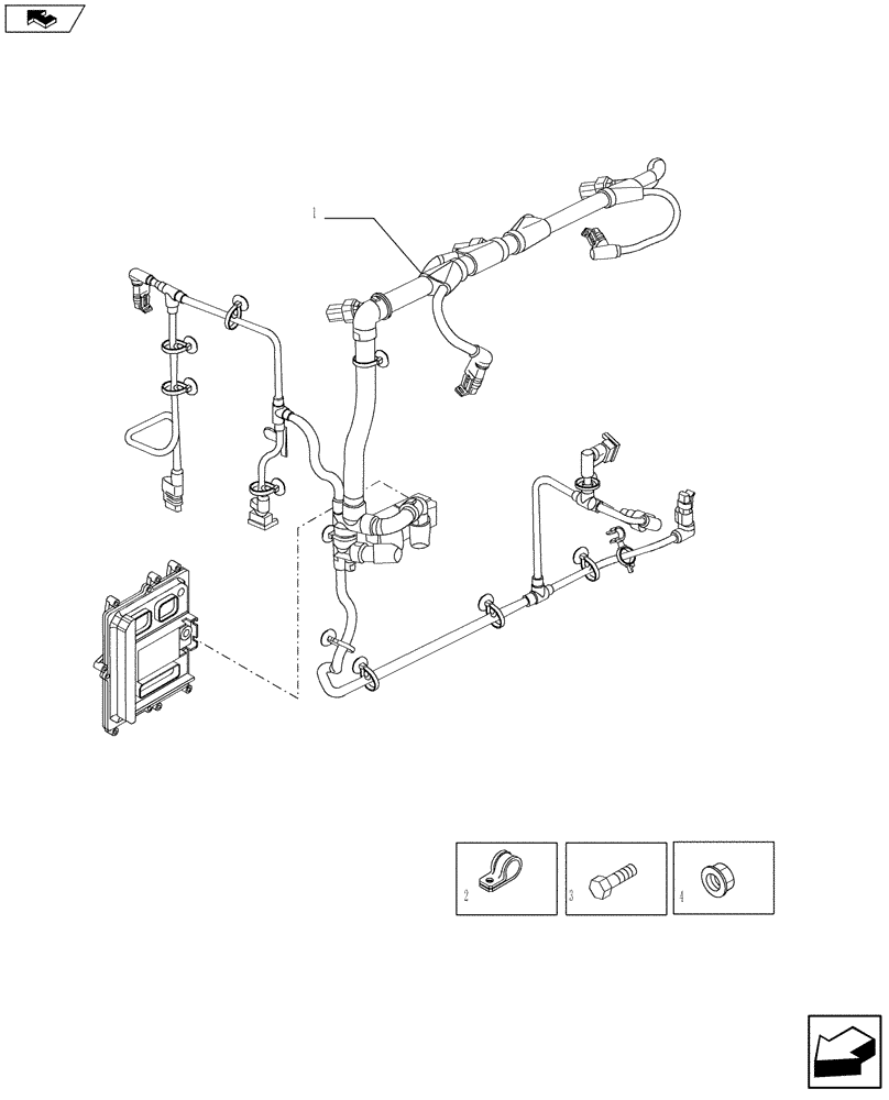 Схема запчастей Case 921F - (55.100.23) - MOTOR ELECTRIC INSTALLATION (55) - ELECTRICAL SYSTEMS