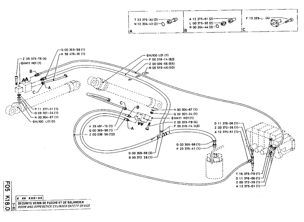 Схема запчастей Case 75C - (F05 K18.0) - BOOM AND DIPPERSTICK CYLINDER SAFETY DEVICE (07) - HYDRAULIC SYSTEM