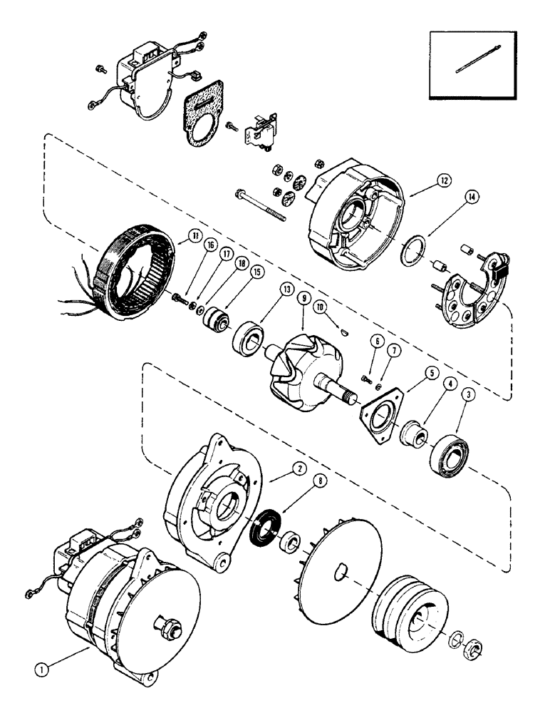 Схема запчастей Case 50 - (286) - ALTERNATOR, (USED ON UNITS WITH SERIAL NUMBER 6280345 & AFTER)(SN. 6279926 & AFTER) (55) - ELECTRICAL SYSTEMS