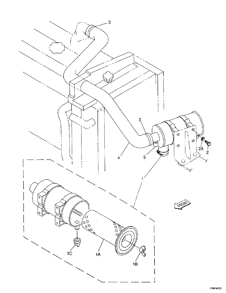 Схема запчастей Case 9007B - (2-06) - AIR FILTRATION (02) - ENGINE