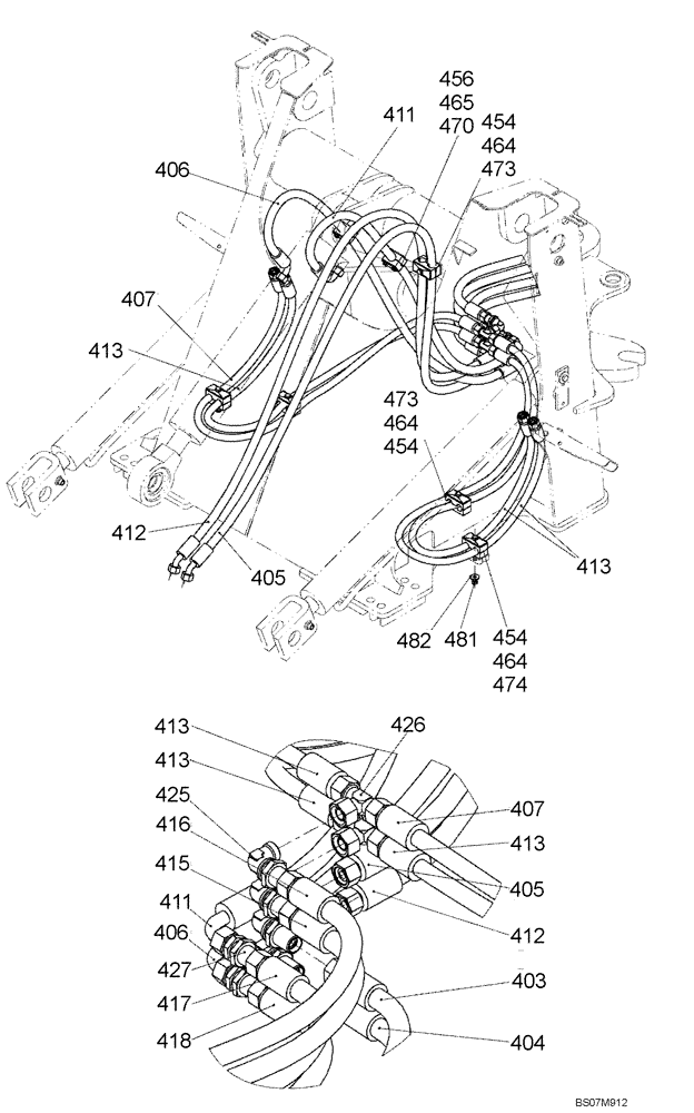 Схема запчастей Case 221D - (20.501[4552769000]) - HYDRAULIC SYSTEM WORK 2 OF 2 (35) - HYDRAULIC SYSTEMS