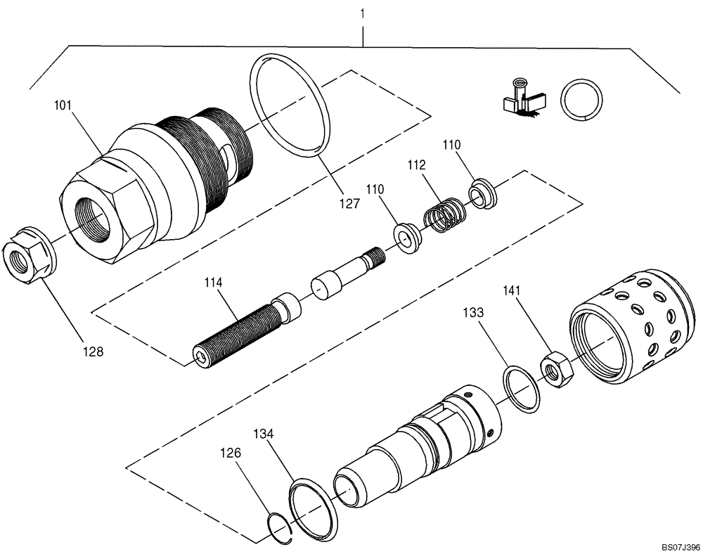 Схема запчастей Case 21E - (23.110[2811642002]) - VALVE, MAX. LOAD CONTROL (35) - HYDRAULIC SYSTEMS