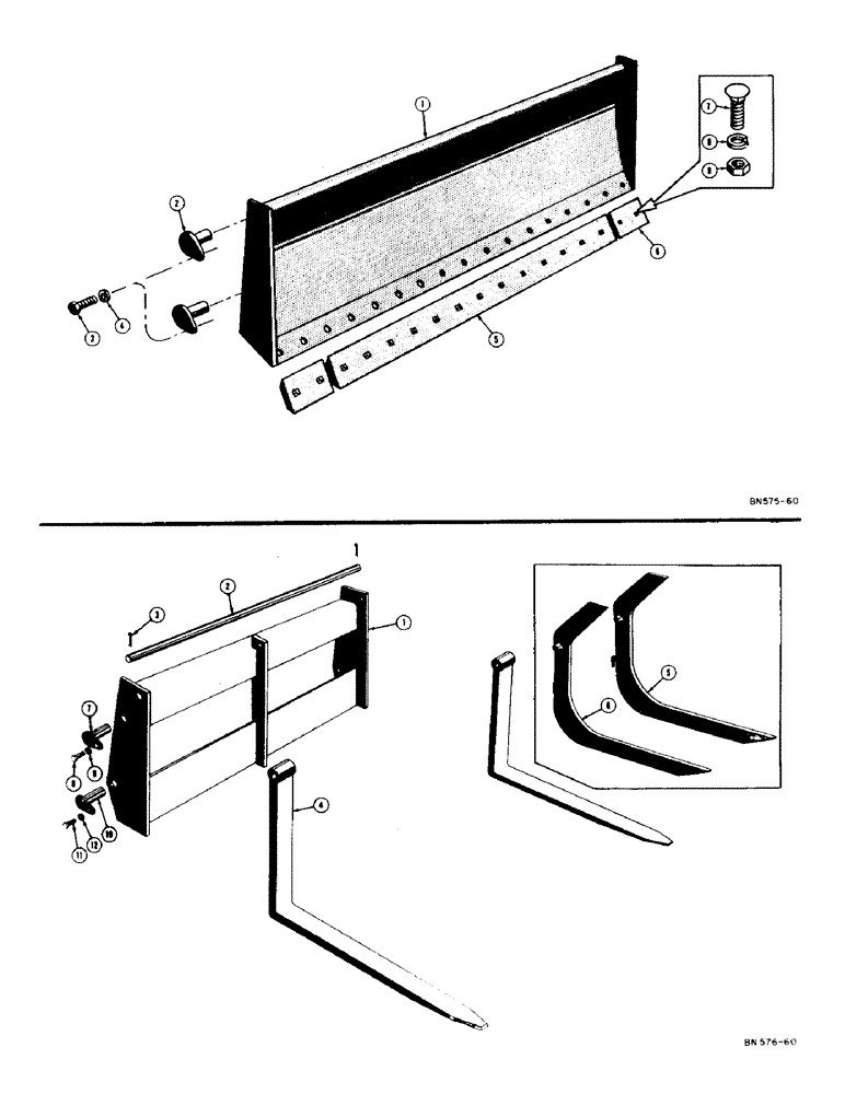 Схема запчастей Case 320 - (124) - BULL DOZER BLADE (MOUNTS ON LOADER ARMS) (05) - UPPERSTRUCTURE CHASSIS