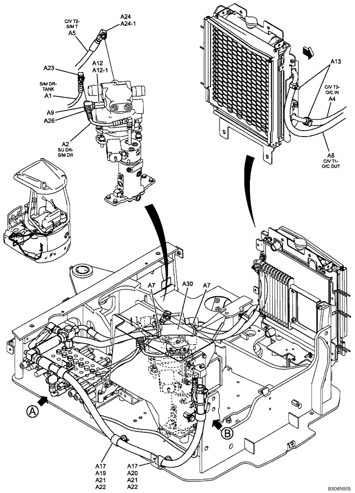 Схема запчастей Case CX17B - (01-021[00]) - HYDRAULICS - RETURN / NIBBLER & BREAKER (PU32H00018F1, 16F1) (35) - HYDRAULIC SYSTEMS