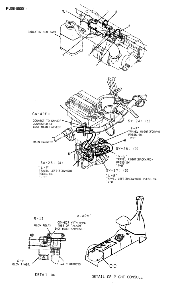 Схема запчастей Case CX17B - (05-006[00]) - ALARM ASSEMBLY (PU53E00002F1) (55) - ELECTRICAL SYSTEMS