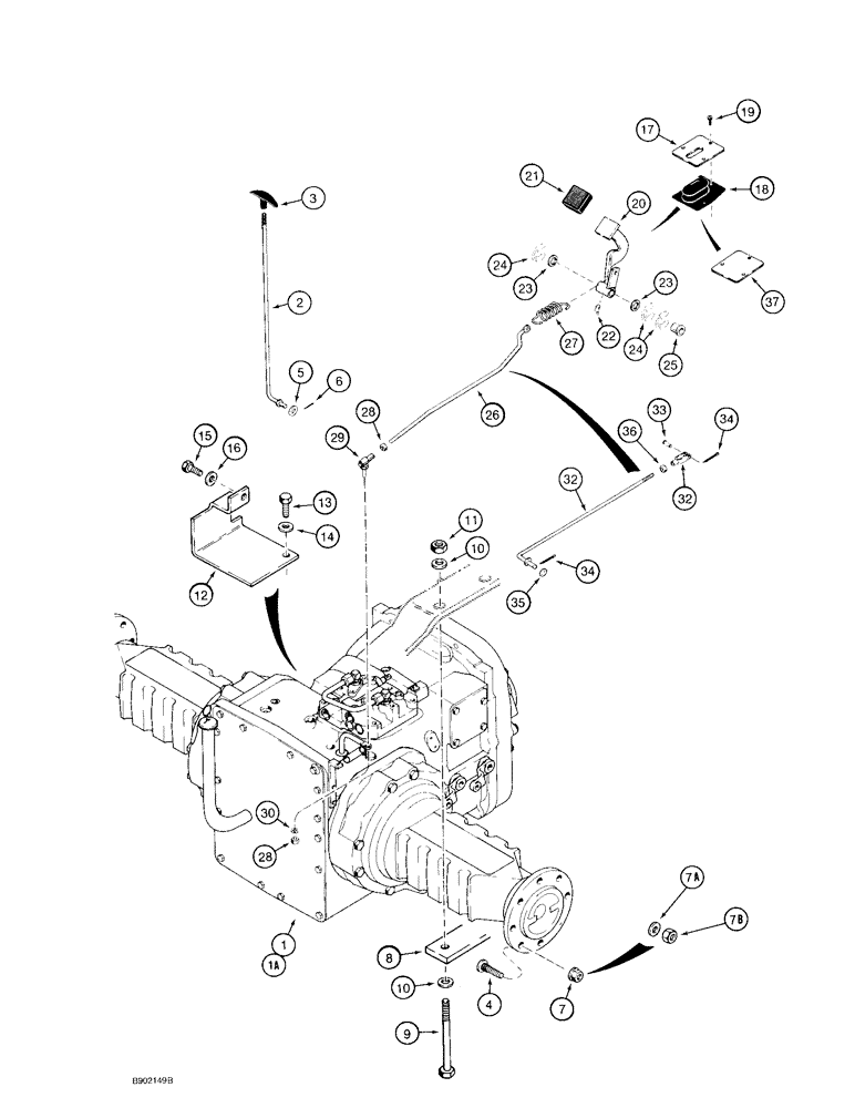 Схема запчастей Case 580SK - (6-32) - TRANSAXLE AND DIFFERENTIAL LOCK (06) - POWER TRAIN