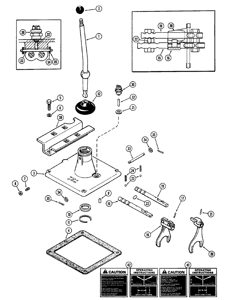 Схема запчастей Case 580B - (197A) - GEAR SHIFT, 1ST USED TRANS. SER. NO. 2447415 (06) - POWER TRAIN