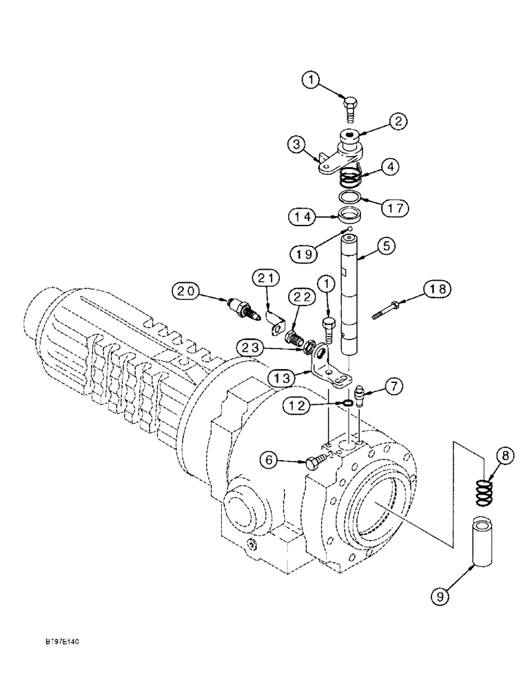 Схема запчастей Case 590L - (7-05A) - REAR DRIVE AXLE, PARKING BRAKE (07) - BRAKES