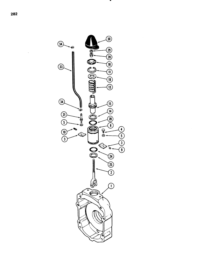 Схема запчастей Case 580E - (282) - TRANSAXLE DIFFERENTIAL BRAKE ACTUATOR, TRANSMISSION SERIAL NO 16270319 AND AFTER (06) - POWER TRAIN