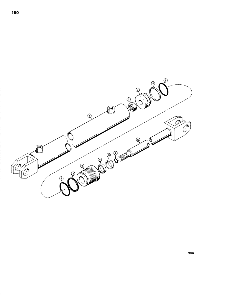 Схема запчастей Case 1830 - (160) - D61075 GRAPPLE CYLINDER (35) - HYDRAULIC SYSTEMS