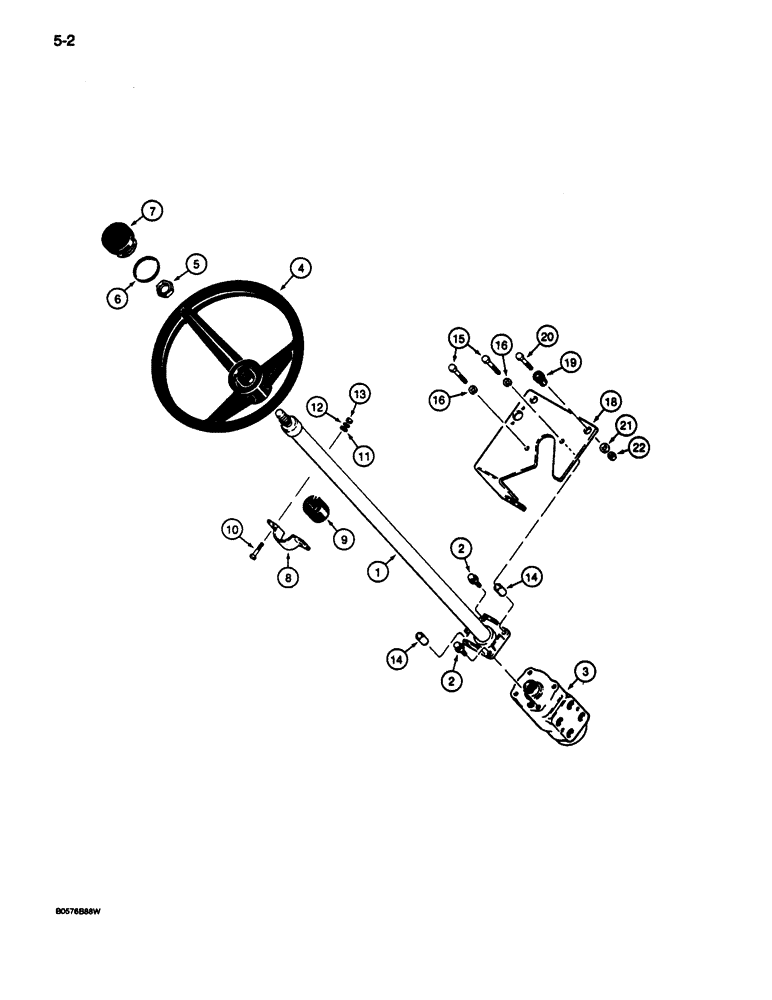 Схема запчастей Case 680L - (5-02) - STEERING WHEEL AND COLUMN (05) - STEERING