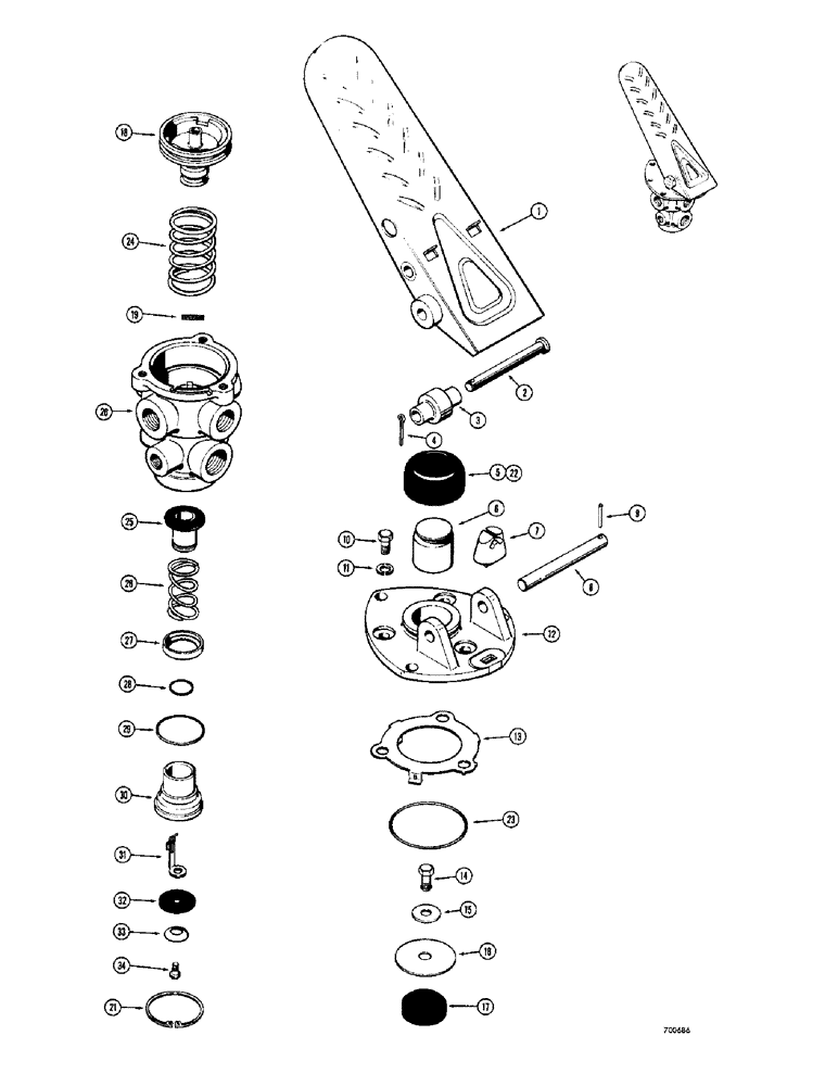 Схема запчастей Case 780 - (266) - BRAKE SYSTEM, TREADLE AND BRAKE VALVE (07) - BRAKES