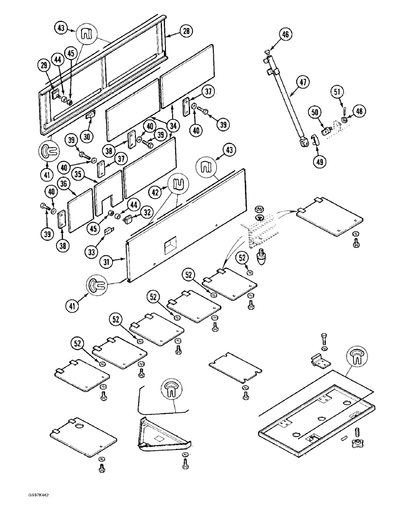 Схема запчастей Case 170C - (9-014) - TURNTABLE LOWER ACCESS COVERS (09) - CHASSIS