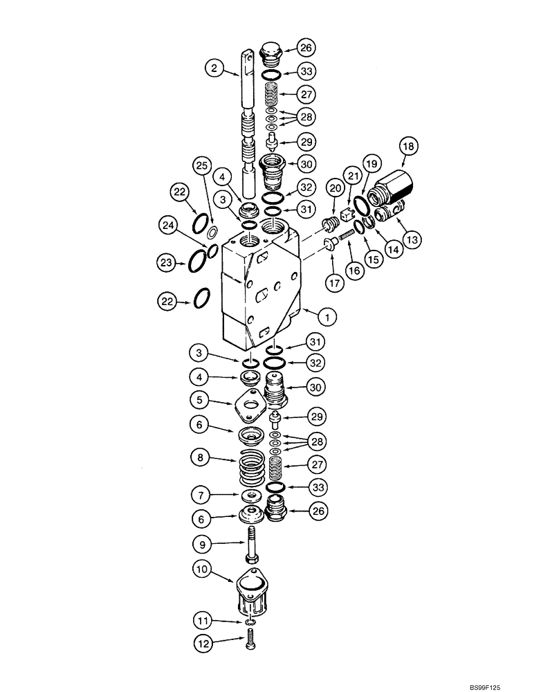 Схема запчастей Case 1845C - (08-40) - VALVE, CONTROL - BACKHOE (NORTH AMERICA), D100, D100XR (08) - HYDRAULICS