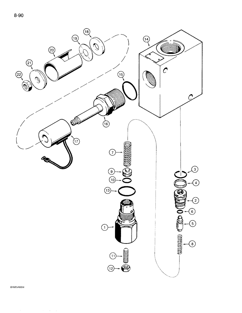 Схема запчастей Case 780D - (8-090) - BOOM LOCK SOLENOID VALVE, CHASSIS MOUNTED (08) - HYDRAULICS