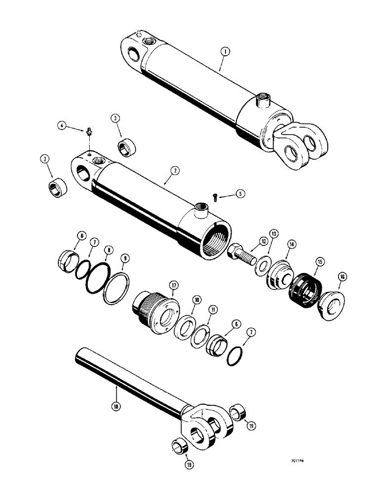 Схема запчастей Case 680CK - (206) - D34738 LOADER HYDRA-LEVELING CYLINDER, BEFORE TRACTOR SN. 9105675 (35) - HYDRAULIC SYSTEMS