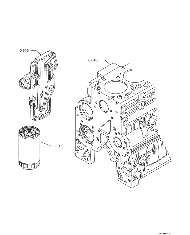 Схема запчастей Case 521D - (0.302[01]) - OIL FILTERS - ENGINE (02) - ENGINE