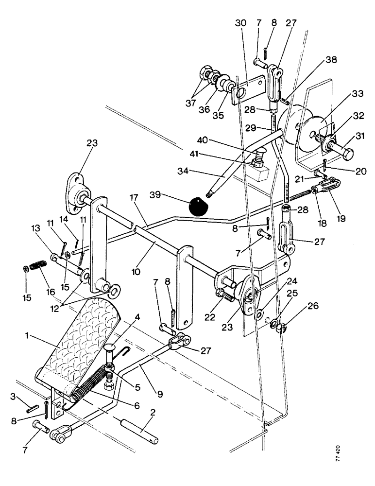 Схема запчастей Case 850 - (D01-1) - THROTTLE CONTROL LINKAGE (03) - TRANSMISSION