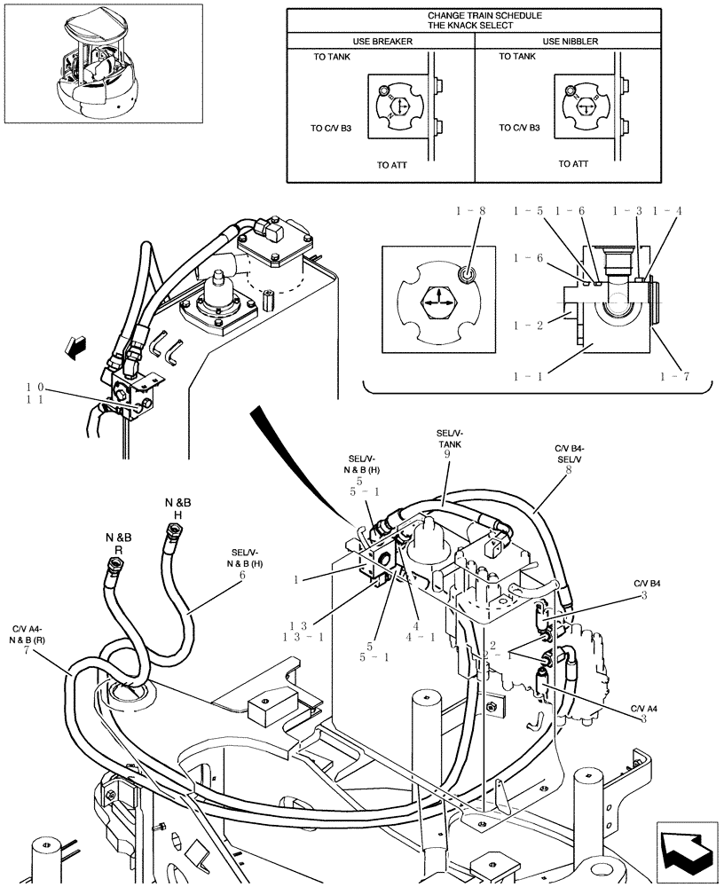 Схема запчастей Case CX31B - (102-60[1]) - PUMP/CONTROL VALVE PIPING (NIBBLER & BREAKER) (35) - HYDRAULIC SYSTEMS