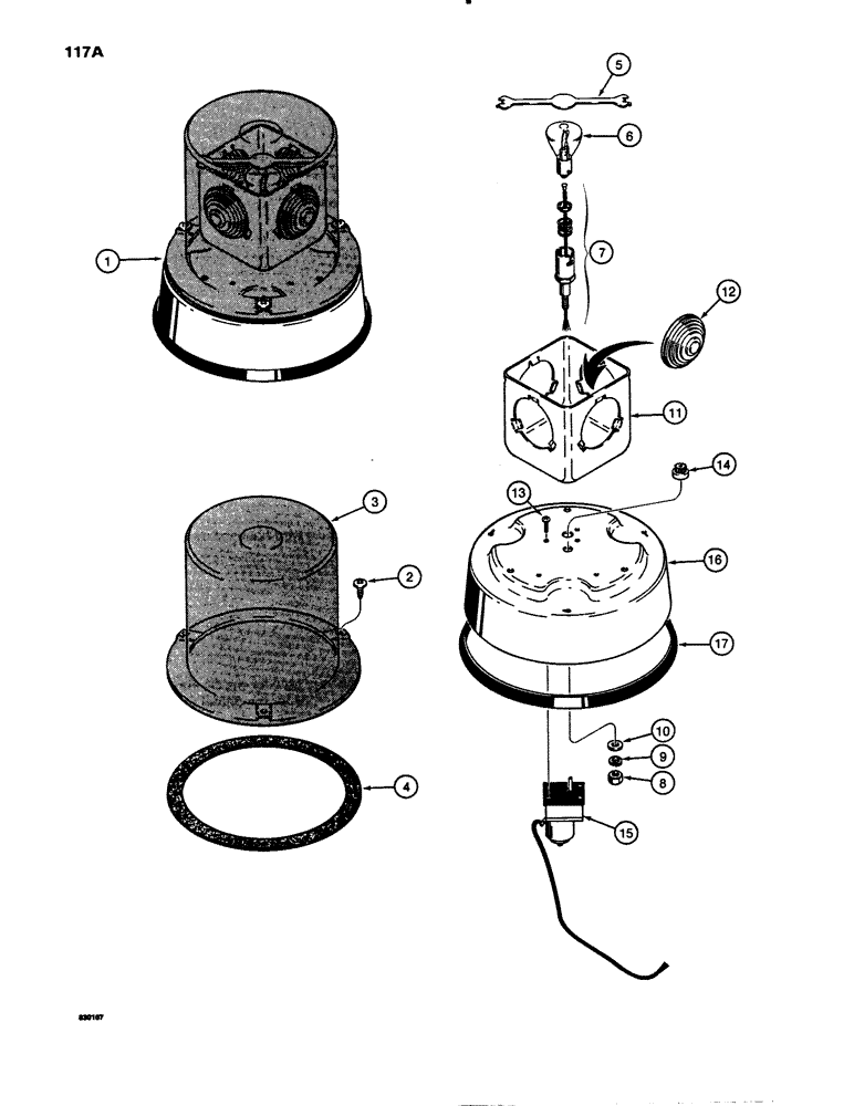 Схема запчастей Case 780B - (117A) - ROTATING BEACON (04) - ELECTRICAL SYSTEMS