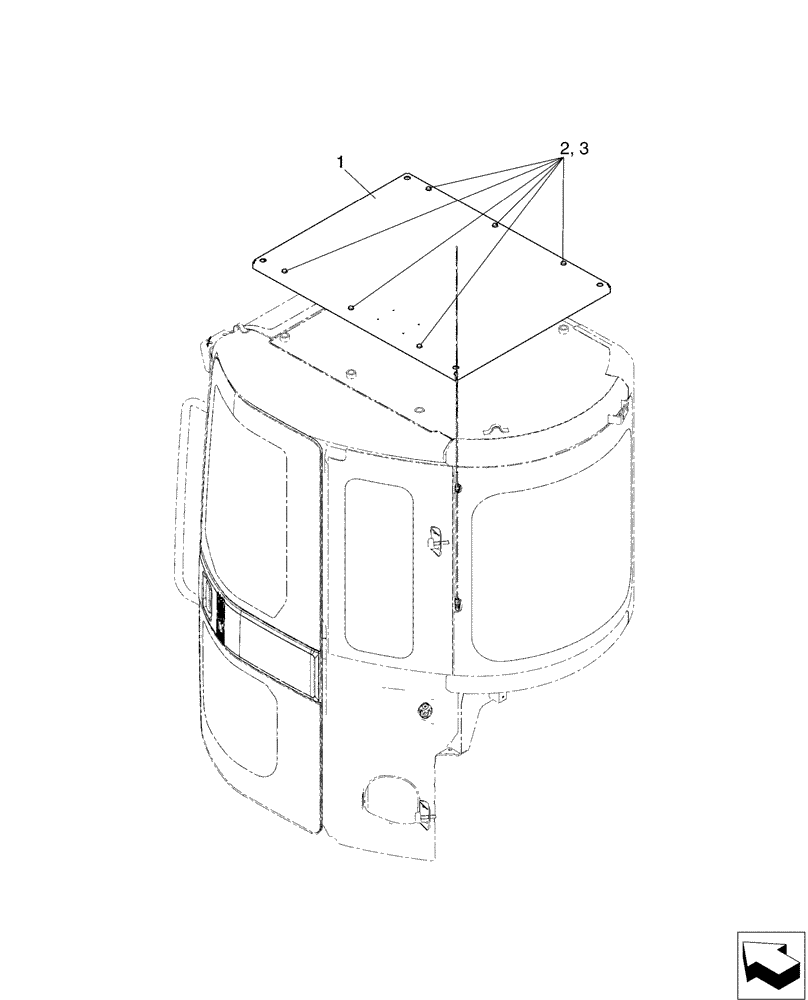 Схема запчастей Case CX50B - (01-060) - GUARD ASSY, HEAD (90) - PLATFORM, CAB, BODYWORK AND DECALS