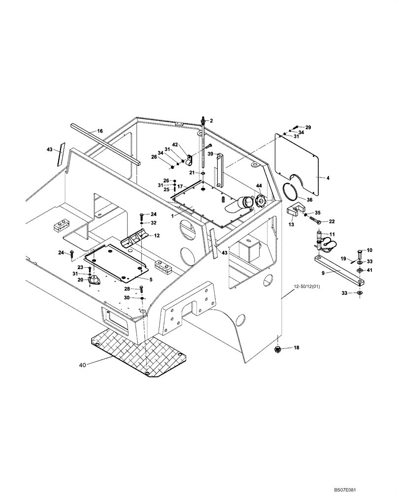 Схема запчастей Case DV201 - (12-170/124[03]) - CHASSIS (GROUP 170/124) (09) - CHASSIS/ATTACHMENTS