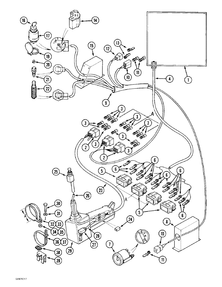 Схема запчастей Case 170C - (4-20) - CAB ELECTRICAL HARNESS, P.I.N. 74610 THROUGH 74662, P.I.N. 02301 AND AFTER (04) - ELECTRICAL SYSTEMS