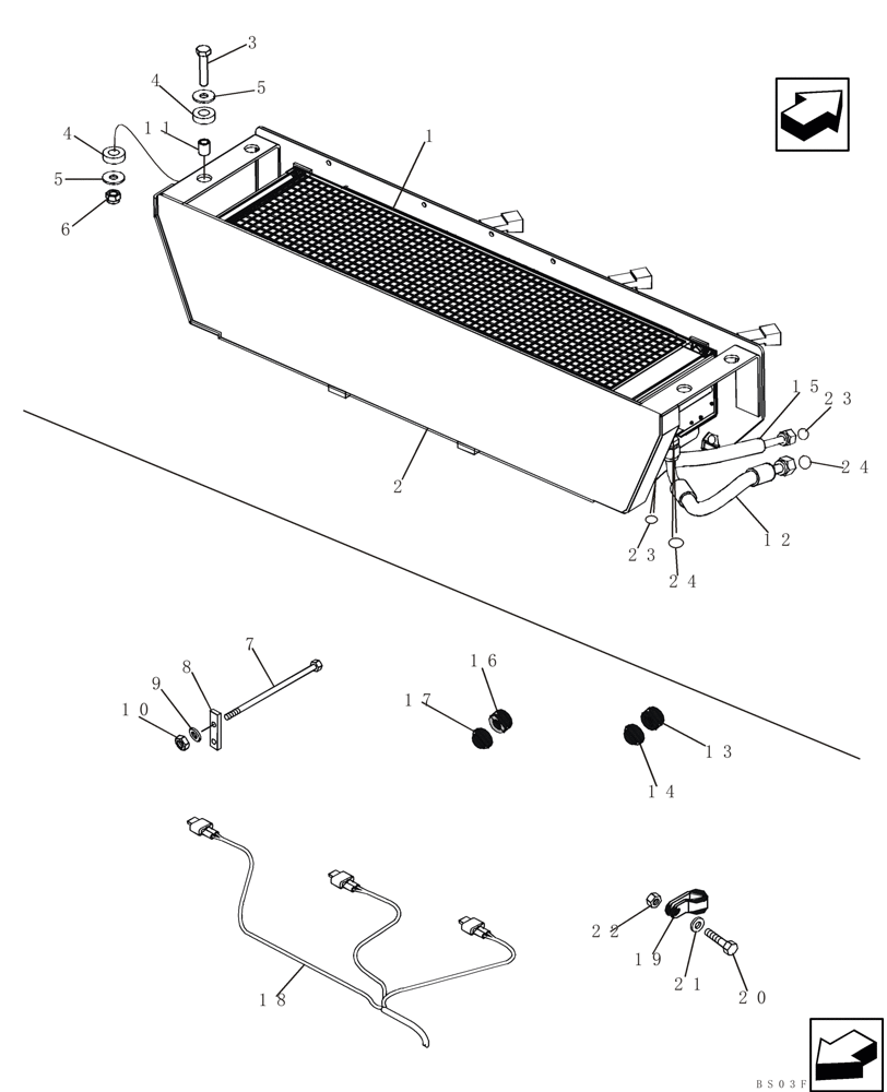 Схема запчастей Case 650K - (09-39) - CAB - AIR CONDITIONING CONDENSER (09) - CHASSIS/ATTACHMENTS