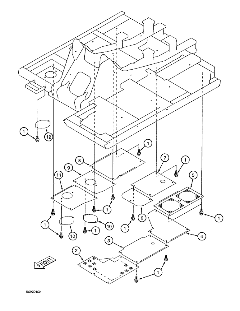 Схема запчастей Case 9020B - (9-008) - TURNTABLE ACCESS COVERS, PRIOR TO P.I.N. DAC02#2001 (09) - CHASSIS