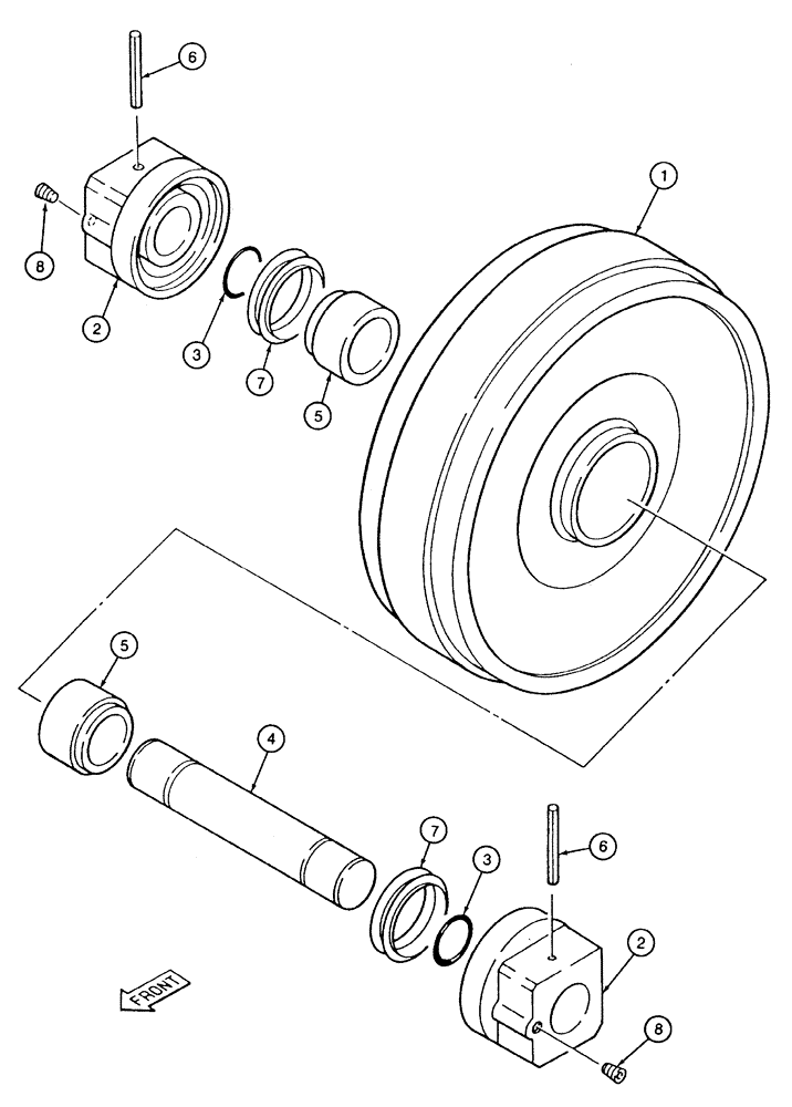 Схема запчастей Case 9040 - (5-06) - TAKE UP ROLLER (11) - TRACKS/STEERING