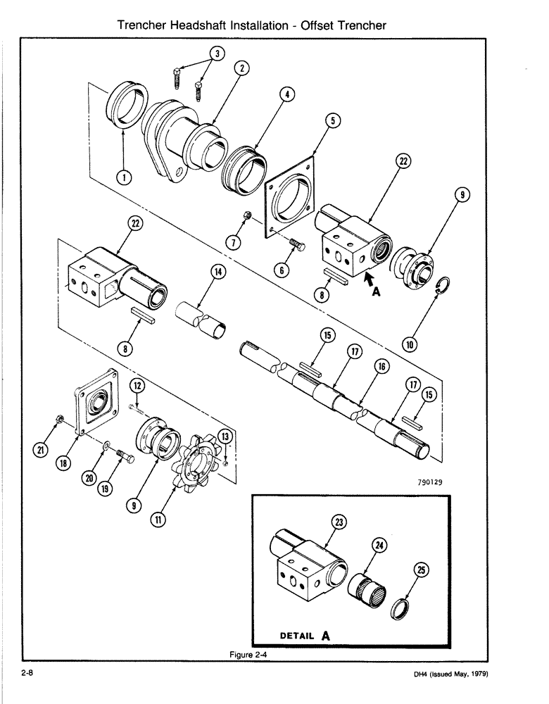 Схема запчастей Case DH4 - (2-08) - TRENCHER HEADSHAFT INSTALLATION - OFFSET TRENCHER (89) - TOOLS