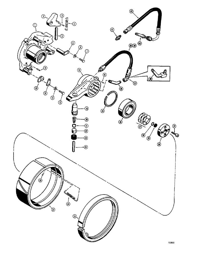 Схема запчастей Case 400C - (212) - GEARMATIC WINCH, CLUTCH ASSEMBLY (88) - ACCESSORIES