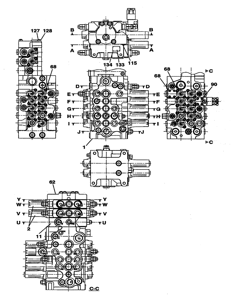 Схема запчастей Case CX75SR - (08-23[02]) - CONTROL VALVE (08) - HYDRAULICS