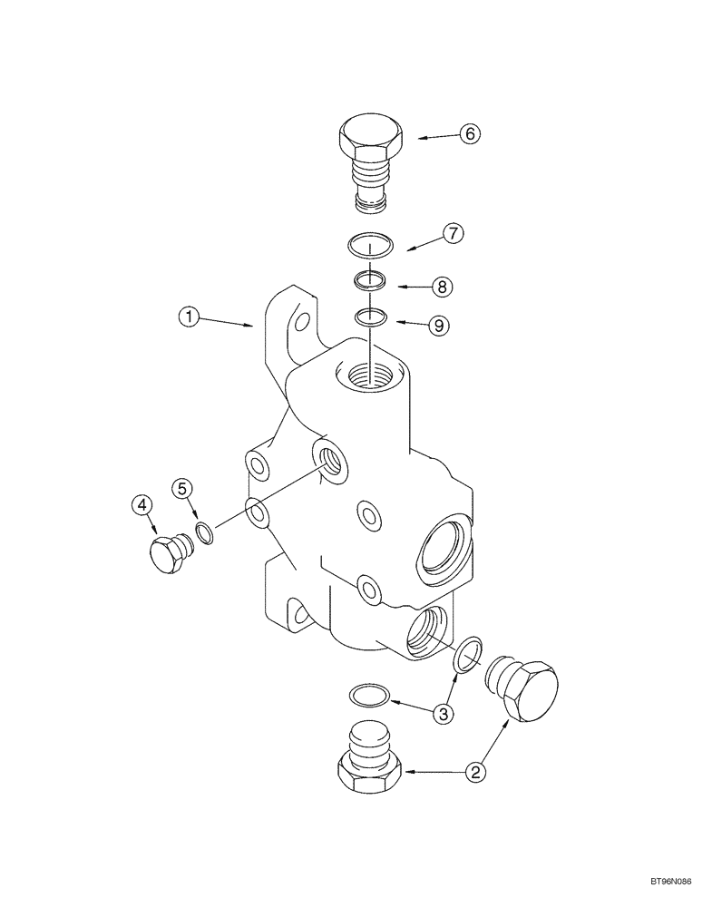 Схема запчастей Case 1150H_IND - (08-22) - SECTION ASSEMBLY - INLET (08) - HYDRAULICS