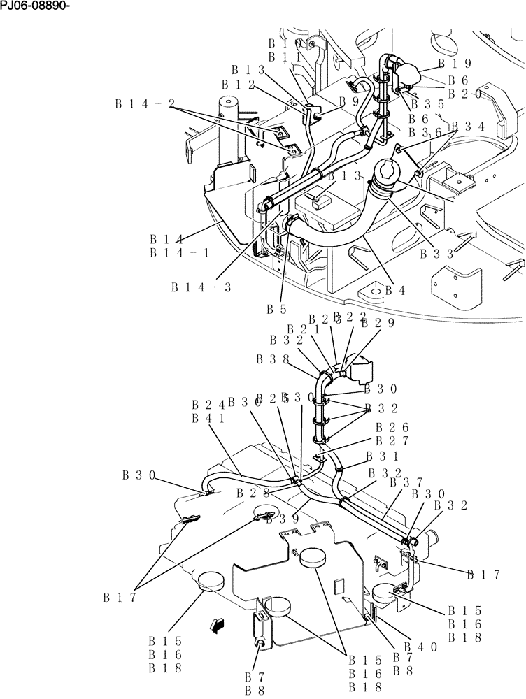 Схема запчастей Case CX50B - (060-01[2]) - TANK ASSY, FUEL CAB (10) - ENGINE