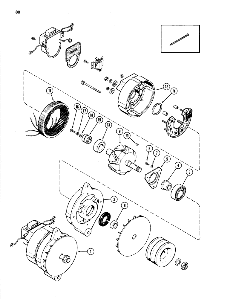 Схема запчастей Case 1280B - (080) - R36587 ALTERNATOR, 504BDT DIESEL ENGINE (04) - ELECTRICAL SYSTEMS