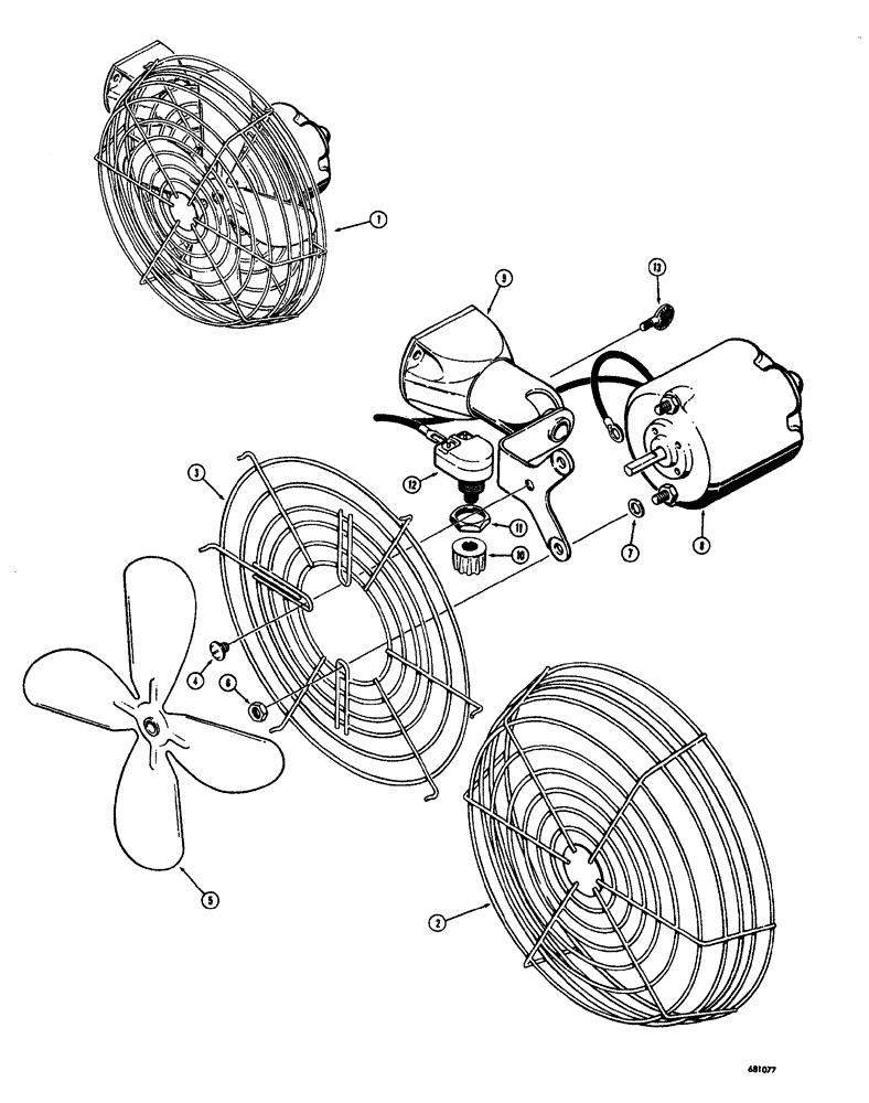 Схема запчастей Case W20 - (248) - L48971 DEFROSTER FAN (09) - CHASSIS