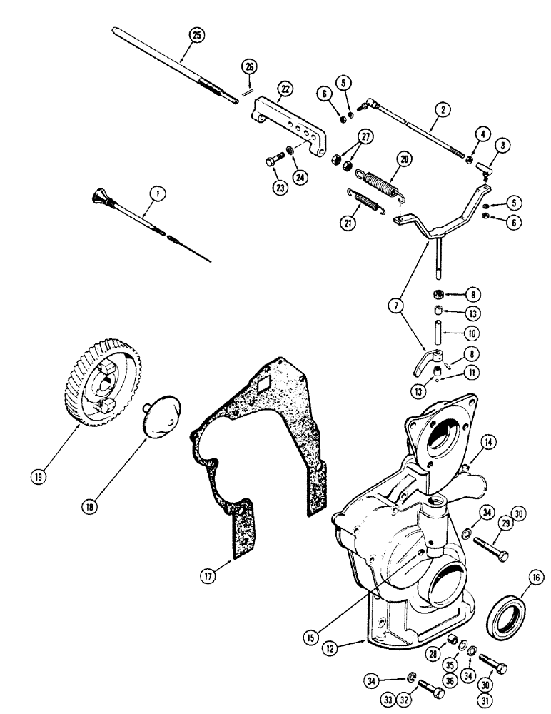 Схема запчастей Case 500 - (042) - GOVERNOR AND THROTTLE, (188) SPARK IGNITION ENGINE (01) - ENGINE