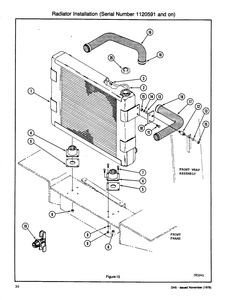 Схема запчастей Case DH5 - (030) - RADIATOR INSTALLATION (SERIAL NUMBER 1120591 AND ON) (10) - ENGINE