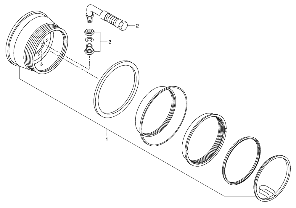 Схема запчастей Case 330 - (34A00010564[02]) - WHEELS "23.5R25" (11) - AXLES/WHEELS