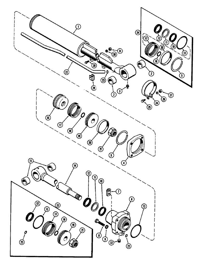 Схема запчастей Case W5A - (172) - TILT CYLINDERS (08) - HYDRAULICS